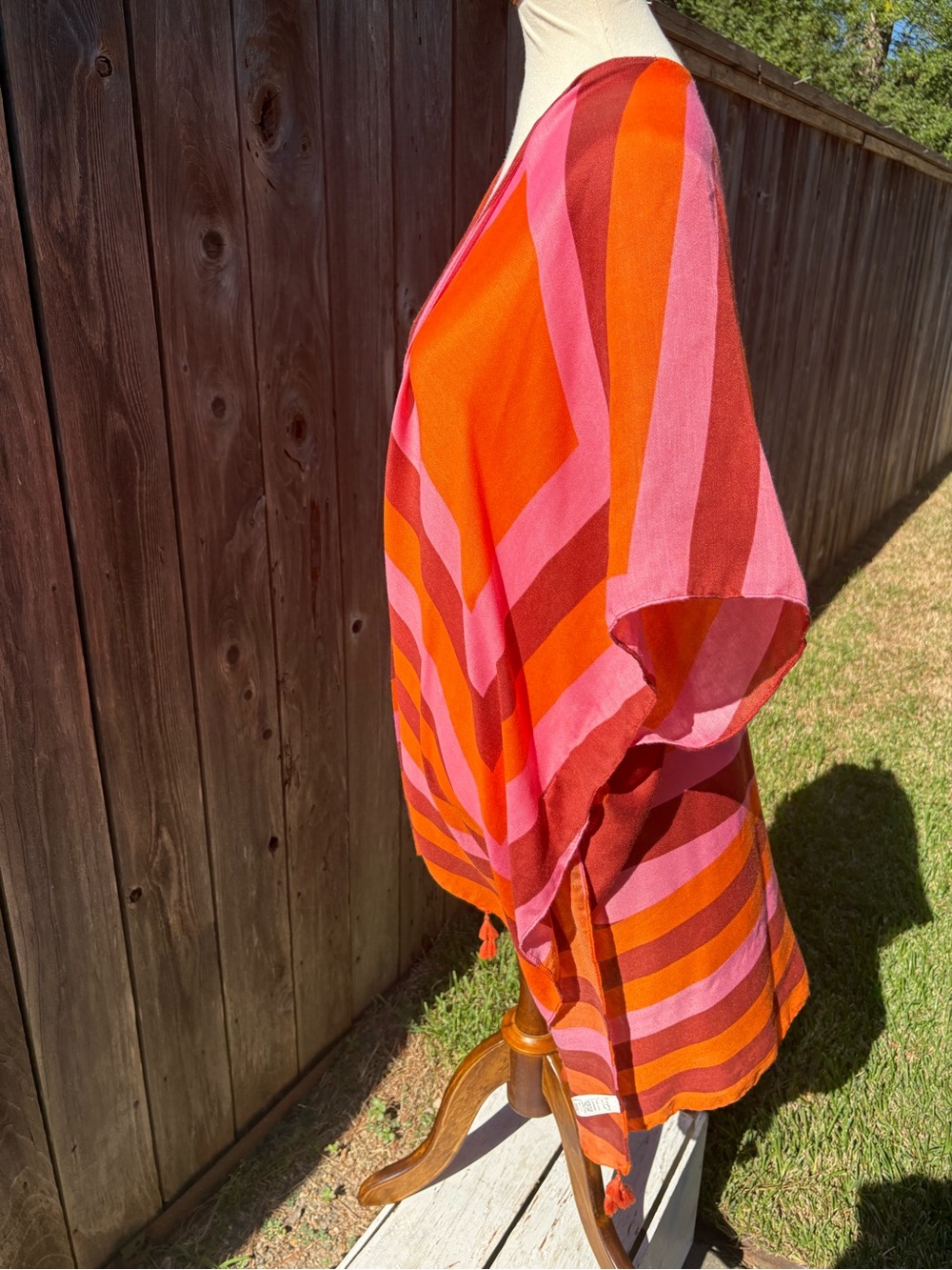 Do Something In Love Pink & Orange Striped Kimono Wrap - Picture 6 of 6
